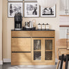 SoBuy FSB99-N Buffet Bas Multifonction avec 3 Portes et 3 Tiroirs, Meuble Rangement pour Cuisine, Salle à Manger ou Entrée, Naturel 112×40×89 cm