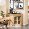 SoBuy FSB99-N Buffet Bas Multifonction avec 3 Portes et 3 Tiroirs, Meuble Rangement pour Cuisine, Salle à Manger ou Entrée, Naturel 112×40×89 cm