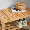 SoBuy FSR02-K-N Banc pentru Pantofi din Bambus cu Șezut și Raft de Depozitare pentru Intrare – 50x29x45 cm, Natural
