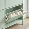 SoBuy FSR100-GR Dulap de pantofi ultra-subțire 19cm – 4 Compartimente rabatabile, 8-12 Perechi, Anti-răsturnare, 60kg – Verde Salvie