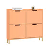 SoBuy FSR100-RS Dulap pentru Pantofi cu 4 Uși Rabatabile – Design Modern pentru Hol – 100x19x91 cm Roz