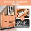 SoBuy FSR100-RS Dulap pentru Pantofi cu 4 Uși Rabatabile – Design Modern pentru Hol – 100x19x91 cm Roz