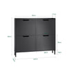 SoBuy Intrare raft de încălțăminte subțire cu 4 uși și 4 compale de economisire neagră 100x19x91 cm fsr100-shch
