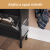 SoBuy Intrare raft de încălțăminte subțire cu 4 uși și 4 compale de economisire neagră 100x19x91 cm fsr100-shch