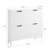 SoBuy Cicatrice cu 4 compartimente, culoare albă. Dimensiuni: aproximativ 100 x 19 x 91 cm FSR100-W