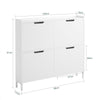 SoBuy FSR100-W Dulap de Pantofi Ultra-Subțire 19cm – 4 Uși Rabatabile, 12-20 Perechi, Anti-Răsturnare, 60kg – Alb