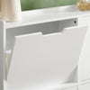 SoBuy Cicatrice cu 4 compartimente, culoare albă. Dimensiuni: aproximativ 100 x 19 x 91 cm FSR100-W