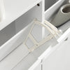 SoBuy Cicatrice cu 4 compartimente, culoare albă. Dimensiuni: aproximativ 100 x 19 x 91 cm FSR100-W
