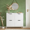 SoBuy Cicatrice cu 4 compartimente, culoare albă. Dimensiuni: aproximativ 100 x 19 x 91 cm FSR100-W