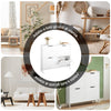 SoBuy Cicatrice cu 4 compartimente, culoare albă. Dimensiuni: aproximativ 100 x 19 x 91 cm FSR100-W