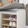 SoBuy FSR109-WN Banc pentru Pantofi cu Pernă Căptușită și Raft Detașabil pentru Hol Intrare – 80x35x45 cm, Alb și Natur