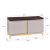 SoBuy FSR188-N Banchetă pentru Pantofi cu Pernă Căptușită, 2 Uși și 4 Compartimente Deschise pentru Intrare – 104x35x47 cm, Natural