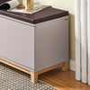 SoBuy FSR188-N Banchetă pentru Pantofi cu Pernă Căptușită, 2 Uși și 4 Compartimente Deschise pentru Intrare – 104x35x47 cm, Natural