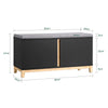 SoBuy FSR117-SCH Banc pentru pantofi cu pernă căptușită și 2 uși, Mobilier de intrare – 90x34x46 cm, Negru