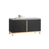 SoBuy FSR117-SCH Banc pentru pantofi cu pernă căptușită și 2 uși, Mobilier de intrare – 90x34x46 cm, Negru