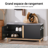 SoBuy FSR117-SCH Banc pentru pantofi cu pernă căptușită și 2 uși, Mobilier de intrare – 90x34x46 cm, Negru