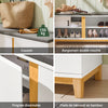 SoBuy FSR117-W Banc pentru Pantofi cu Pernă Căptușită și 2 Uși, Mobilier pentru Hol – 90x34x46 cm, Alb