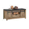 SoBuy FSR118-BR Banc pentru Pantofi cu Pernă Căptușită și Ladă de Depozitare pentru Intrare – 100x35x46 cm, Maro