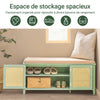 SoBuy FSR129-GR Banc pentru Pantofi 100cm – Pernă, 3 Sertare, 2 Uși cu Plasă Ventilată, 150kg – Verde