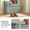 SoBuy FSR131-HG Banc pentru Pantofi cu Pernă Căptușită și 2 Uși, Mobilier de Hol – 90x34x46 cm, Gri