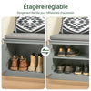 SoBuy FSR131-HG Banc pentru Pantofi cu Pernă Căptușită și 2 Uși, Mobilier de Hol – 90x34x46 cm, Gri