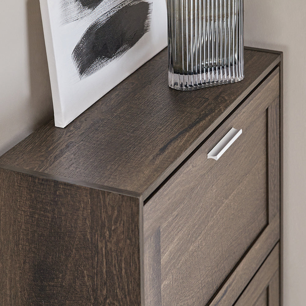SoBuy FSR137-BR Meuble à Chaussures Armoire à Chaussures Commode à Chaussures avec 2 Abattants
