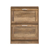SoBuy Rack de încălțăminte sold cu 2 linii de calmuri care economisesc subțiri, 60x23x79cm, nuc, FSR137-F
