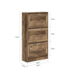 SoBuy Rack de încălțăminte sold cu 3 Limelights care economisește mașina Slim, 60x23x115cm, nuc, FSR137-L-F