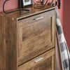 SoBuy Rack de încălțăminte sold cu 3 Limelights care economisește mașina Slim, 60x23x115cm, nuc, FSR137-L-F