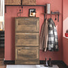 SoBuy Rack de încălțăminte sold cu 3 Limelights care economisește mașina Slim, 60x23x115cm, nuc, FSR137-L-F