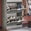 SoBuy Rack de încălțăminte cu 3 Limelight Brifling Suport Slim, 60x23x115cm, Grey, FSR137-L-HG