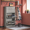 SoBuy Rack de încălțăminte cu 3 Limelight Brifling Suport Slim, 60x23x115cm, Grey, FSR137-L-HG