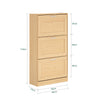 SoBuy Rack de încălțăminte sold cu 3 Limelights Brifling Suport Slim, 60x23x115cm, Natural, FSR137-L-J
