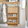 SoBuy Rack de încălțăminte sold cu 3 Limelights Brifling Suport Slim, 60x23x115cm, Natural, FSR137-L-J