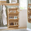 SoBuy Rack de încălțăminte sold cu 3 Limelights Brifling Suport Slim, 60x23x115cm, Natural, FSR137-L-J