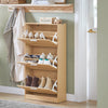 SoBuy Rack de încălțăminte sold cu 3 Limelights Brifling Suport Slim, 60x23x115cm, Natural, FSR137-L-J