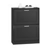 SoBuy FSR137-SCH Dulap Pantofar cu Clapetă, 2 Niveluri – Depozitare Discretă pentru Hol – 60x25x80 cm Negru