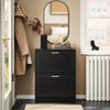SoBuy FSR137-SCH Dulap Pantofar cu Clapetă, 2 Niveluri – Depozitare Discretă pentru Hol – 60x25x80 cm Negru