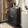 SoBuy FSR137-SCH Dulap Pantofar cu Clapetă, 2 Niveluri – Depozitare Discretă pentru Hol – 60x25x80 cm Negru