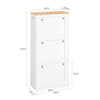 SoBuy FSR144-WN Armoire à Chaussures 3 Abattants et 2 Crochets, Meuble d'Entrée pour Couloir – Blanc et Naturel