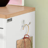 SoBuy FSR144-WN Armoire à Chaussures 3 Abattants et 2 Crochets, Meuble d'Entrée pour Couloir – Blanc et Naturel