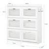 SoBuy FSR145-W Armoire à Chaussures 6 Abattants et 2 Crochets, Grande Capacité pour Entrée Couloir – 115x30x112 cm, Blanc