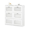 SoBuy FSR145-W Armoire à Chaussures 6 Abattants et 2 Crochets, Grande Capacité pour Entrée Couloir – 115x30x112 cm, Blanc