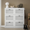 SoBuy FSR145-W Armoire à Chaussures 6 Abattants et 2 Crochets, Grande Capacité pour Entrée Couloir – 115x30x112 cm, Blanc