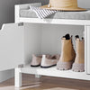 SoBuy FSR146-W Banchetă pentru încălțăminte cu pernă căptușită și 2 uși pentru hol/intrare – 91x30x50 cm, Alb