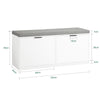 SoBuy Intrare pentru pantofi de intrare cu un suport de încălțăminte cu 2 clapete albe 105x35x48 cm FSR147-W