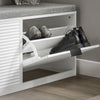 SoBuy Intrare pentru pantofi de intrare cu un suport de încălțăminte cu 2 clapete albe 105x35x48 cm FSR147-W