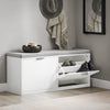 SoBuy Intrare pentru pantofi de intrare cu un suport de încălțăminte cu 2 clapete albe 105x35x48 cm FSR147-W