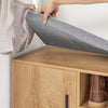 SoBuy FSR148-N Banc pentru Pantofi cu Pernă Căptușită, 2 Compartimente, 1 Ușă și 2 Sertare pentru Hol – 110x35x47 cm, Natur