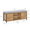 SoBuy FSR149-N Banc pentru Pantofi cu Pernă Căptușită și Sertare, Mobilier de Hol – 110x35x45 cm, Natural